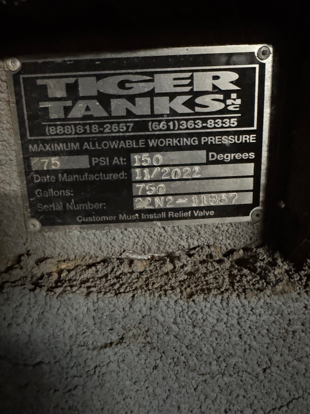 #DD2646 - 750gl Tiger Hot Water Storage Tank - NM