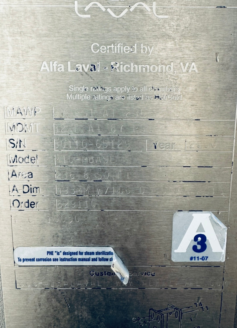 #DD2657 - Alfa Laval Plate Cooler - CO