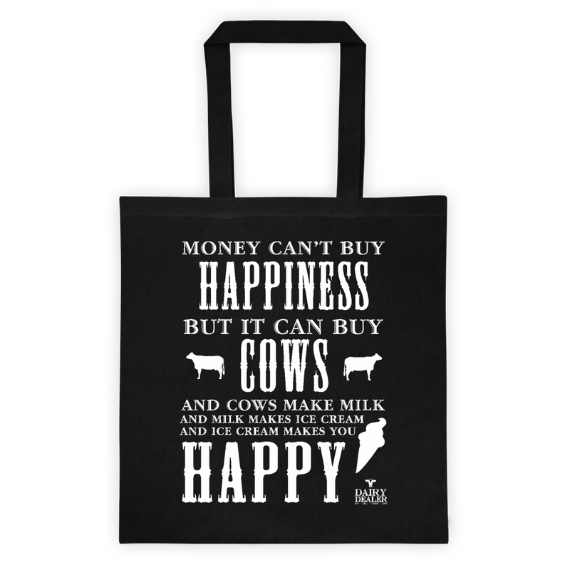 Happiness, Cows and Ice Cream Tote bags