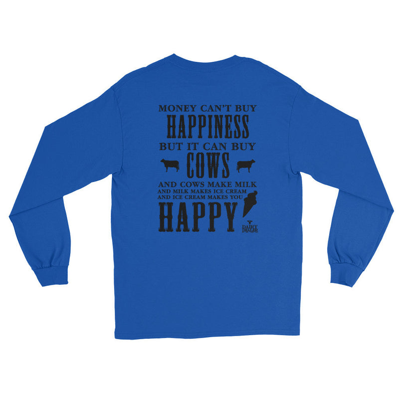 Happiness, Cows and Ice Cream Long Sleeve Shirts (Unisex)